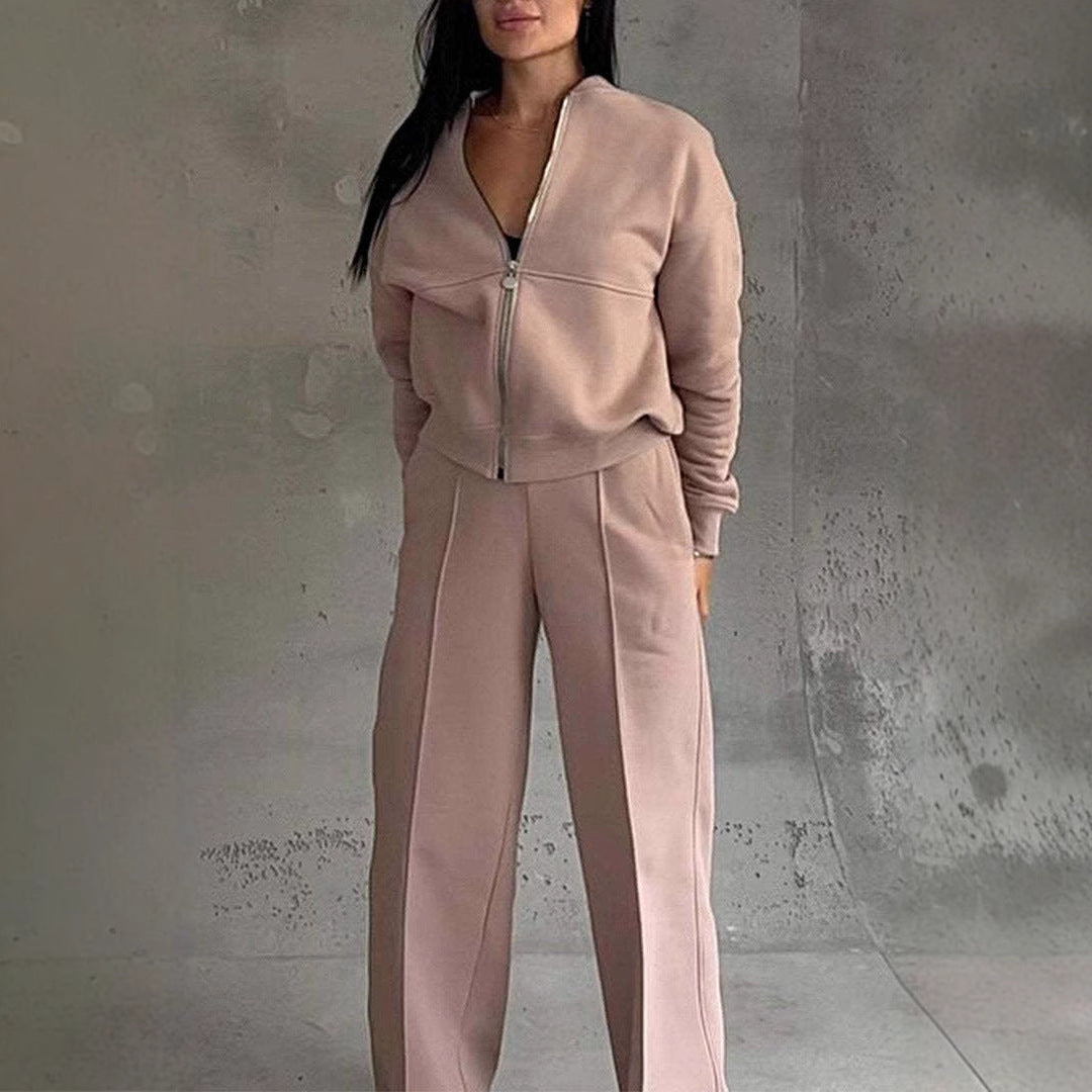 Kelly – Ensemble de sport avec fermeture éclair et pantalon large