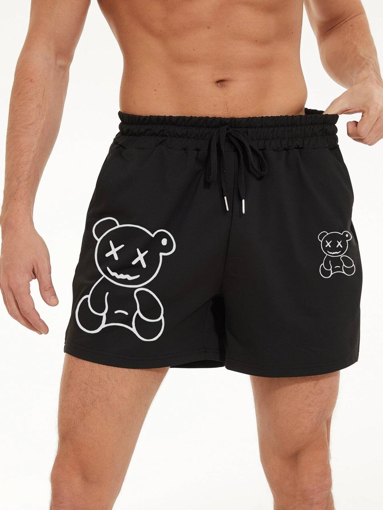 Mitchell – Baumwollshorts mit Bärendruck für Herren