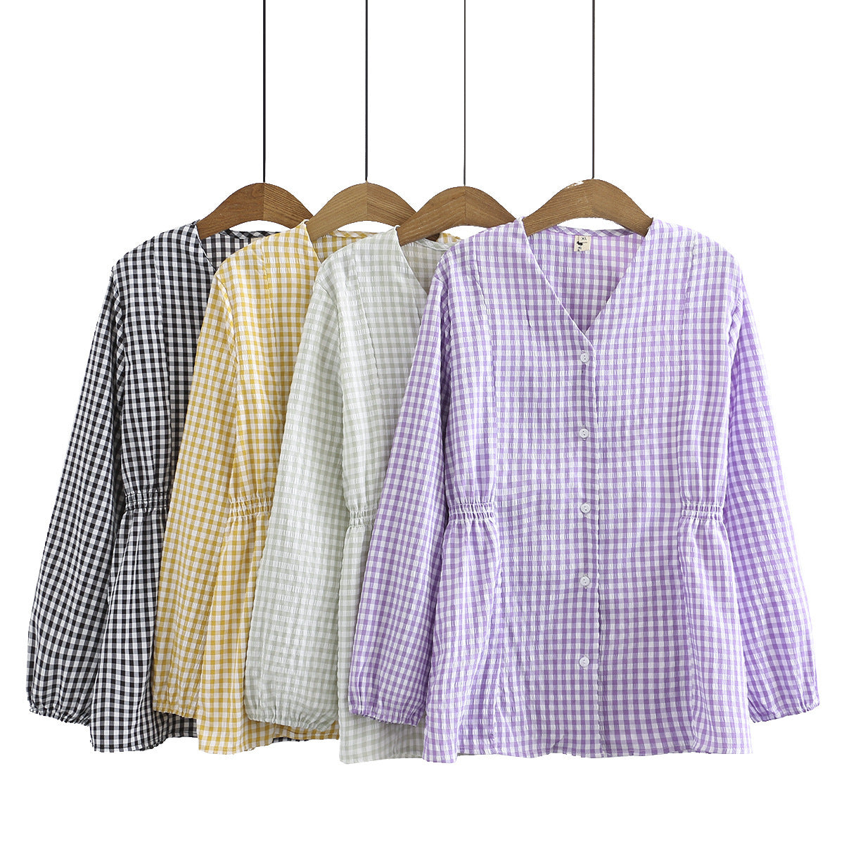 Kimberley – Cardigan Plaid Femme avec Col V et Manches Longues