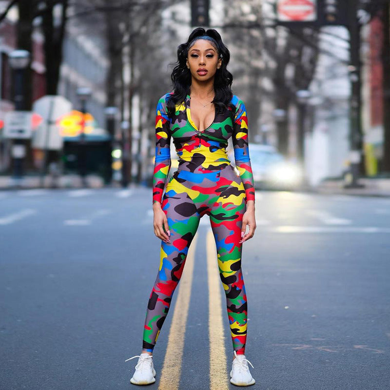 Harriet – Jumpsuit de Yoga à Motif Camouflage
