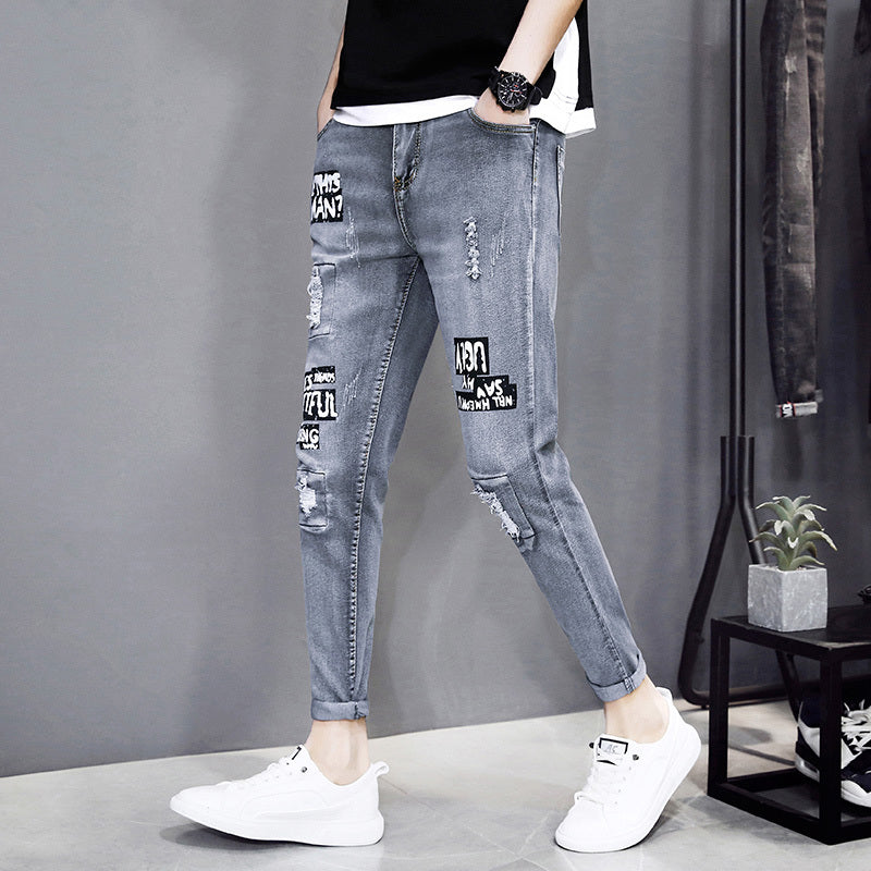 Jude – Pantalon noir déchiré pour homme