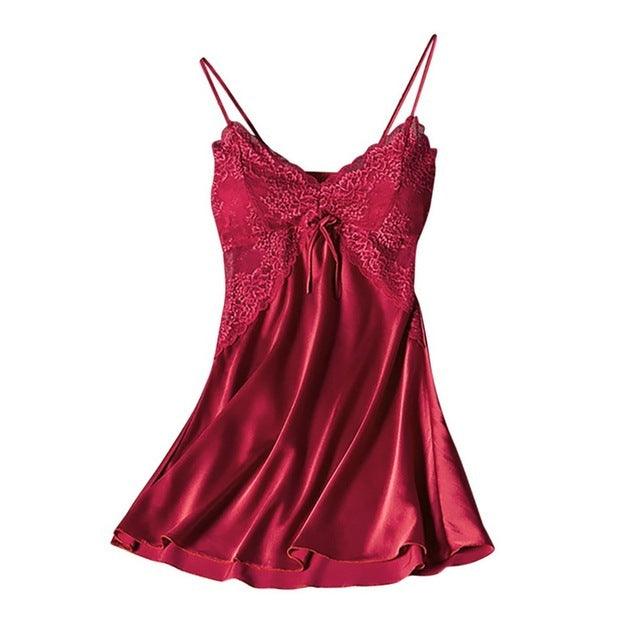 Alice – Pyjama en satin avec dentelle pour femmes