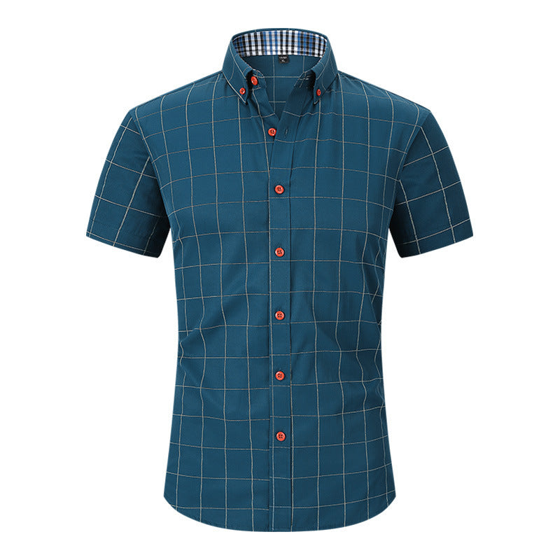 Nathan – Chemise à Carreaux à Manches Courtes Anti-Froissement pour Homme