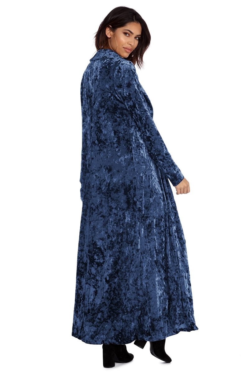 Janet – Long manteau en velours pour femme pour l'automne