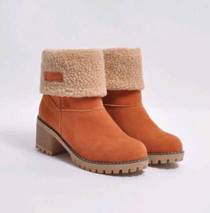 Brenda – Bottes à Talon Épais en Suède Vegan Premium
