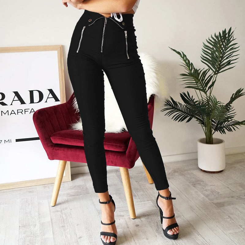 Wendy – Pantalon sombre avec fermeture éclair