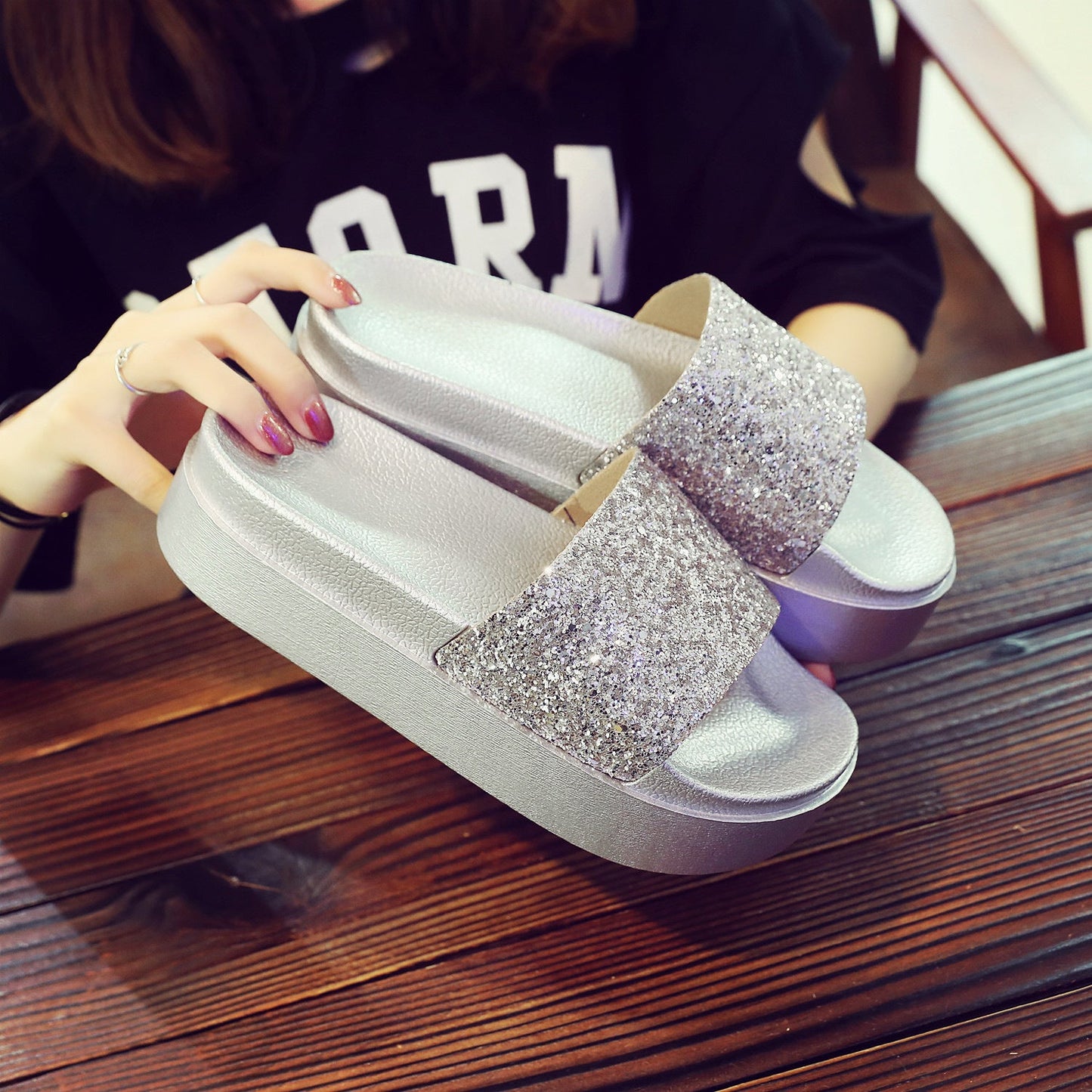 Kimberley – Chaussures mi-hautes à paillettes pour femmes