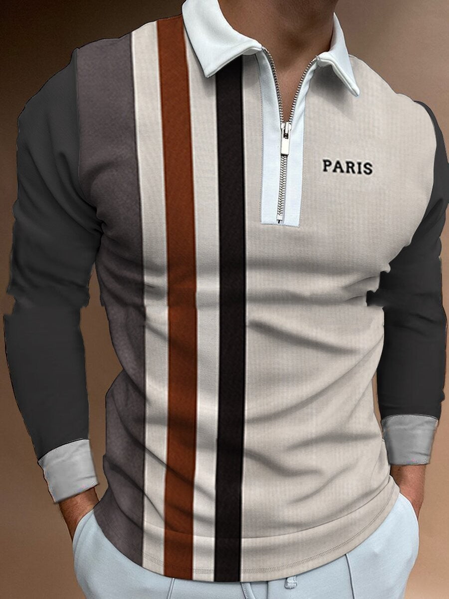 Stuart – Pullover décontracté avec col rabattu et impression numérique pour homme