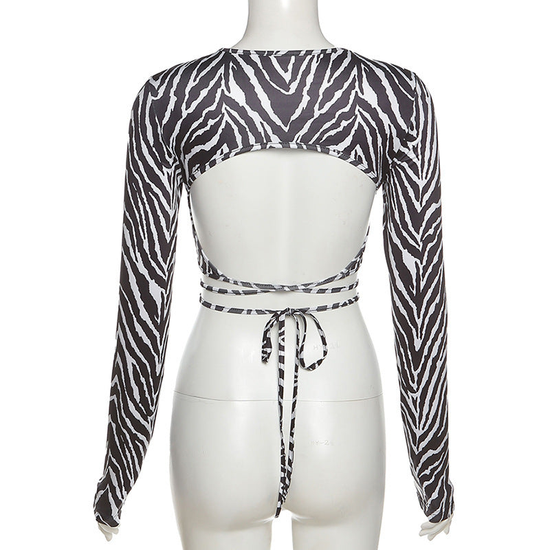 Susan – Top à Lacets Rayé pour Femme