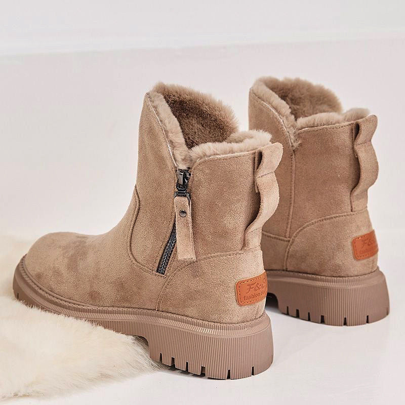 Jennifer – Bottes de Neige en Simili Daim Végan avec Semelle Antidérapante