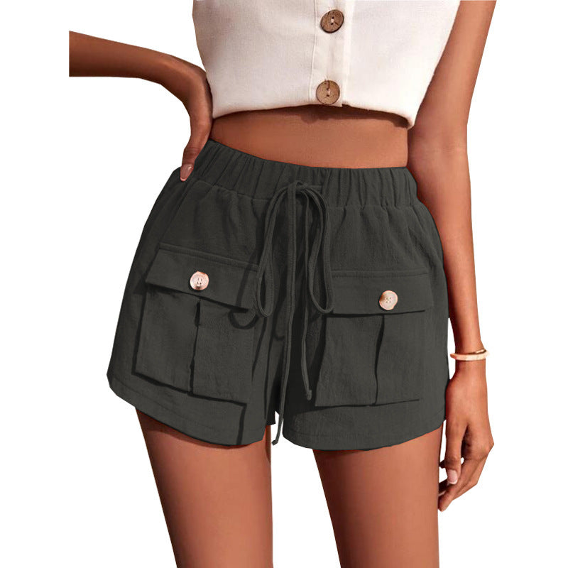 Rose – Shorts Cargo Confortables avec Poche et Cordon Décontracté pour l'Été