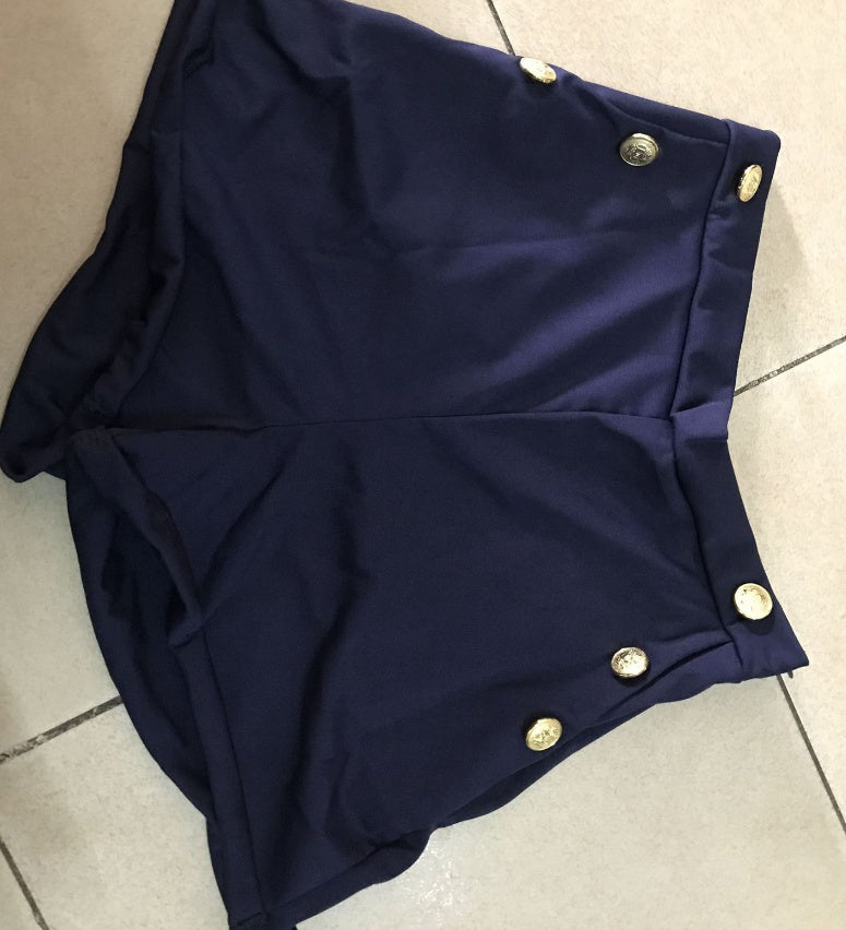 Rowan – Shorts sexy unis avec boutons décoratifs