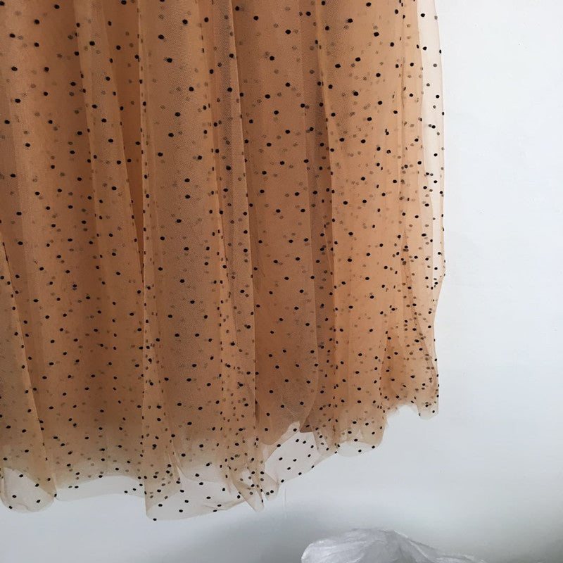 Sharon – Jupe en tulle à pois avec taille élastique haute