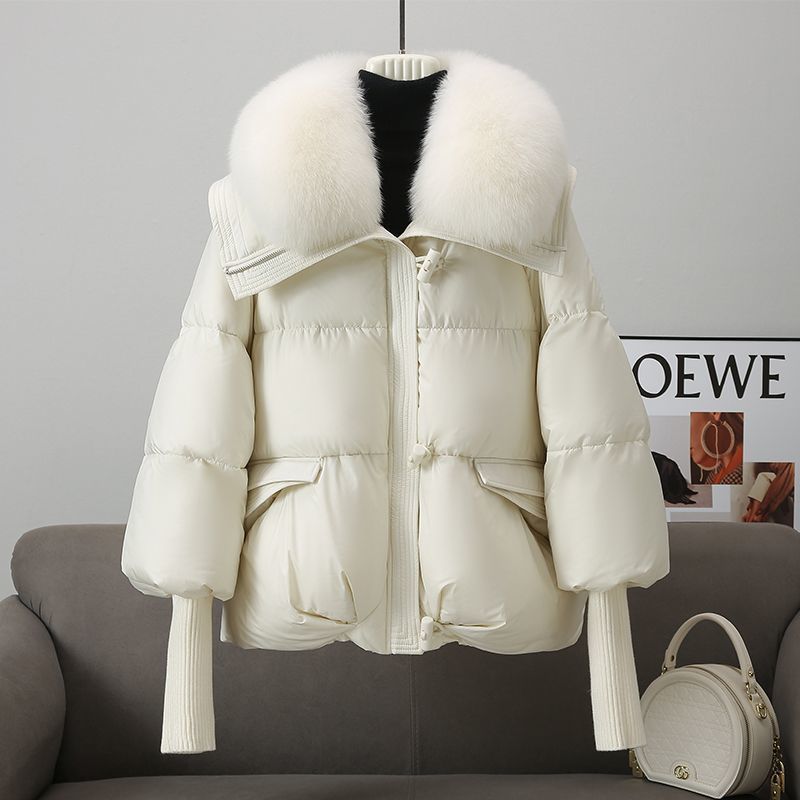 Angela – Veste Courte pour Femme avec Col en Fausse Fourrure