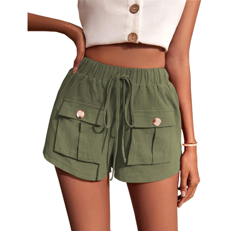 Rose – Shorts Cargo Confortables avec Poche et Cordon Décontracté pour l'Été