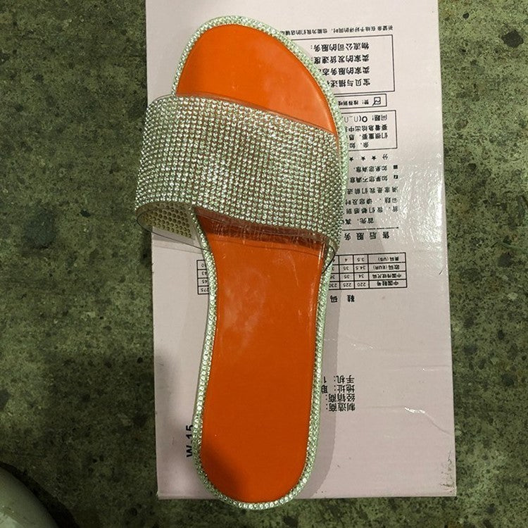 Jennifer – Grandes sandales strass et mules pour femmes à talon bas