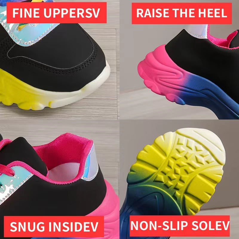 Imogen – Chaussures de Sport pour Femmes Arc-en-Ciel à Semelle Épaisse