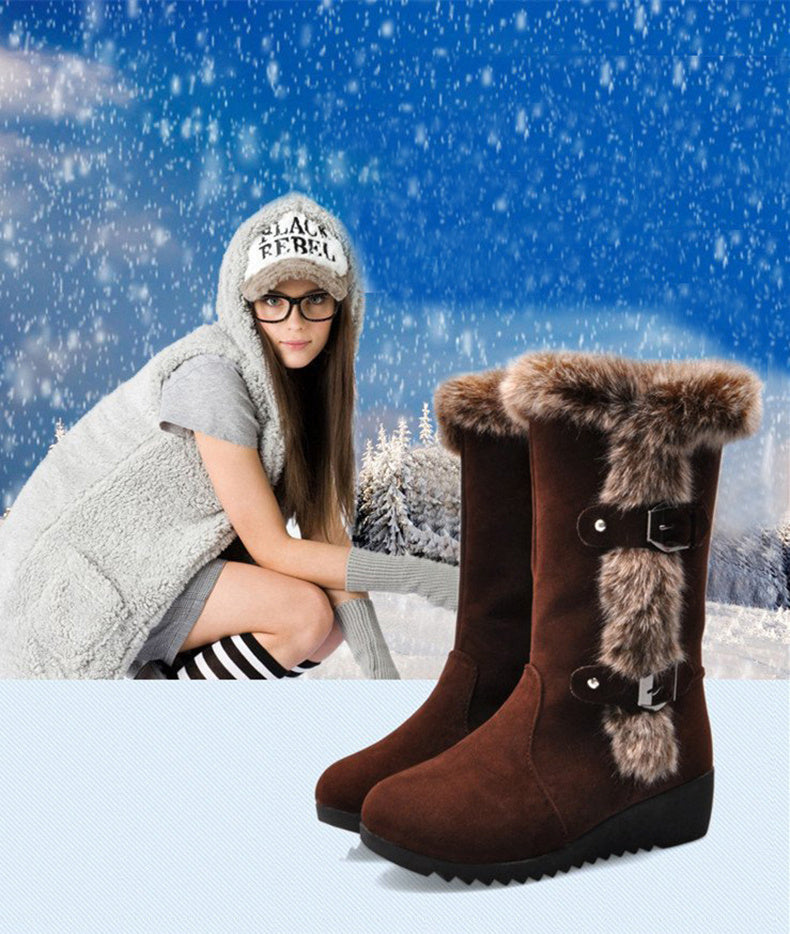 Pamela – Bottes mi-hautes avec fausse fourrure pour l'hiver