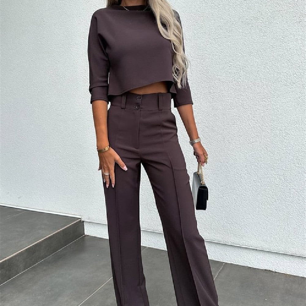 Marie – Pantalon Évasé Taille Haute
