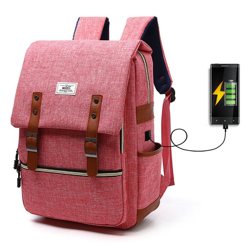 Douglas – Sac à dos vintage en toile avec port USB