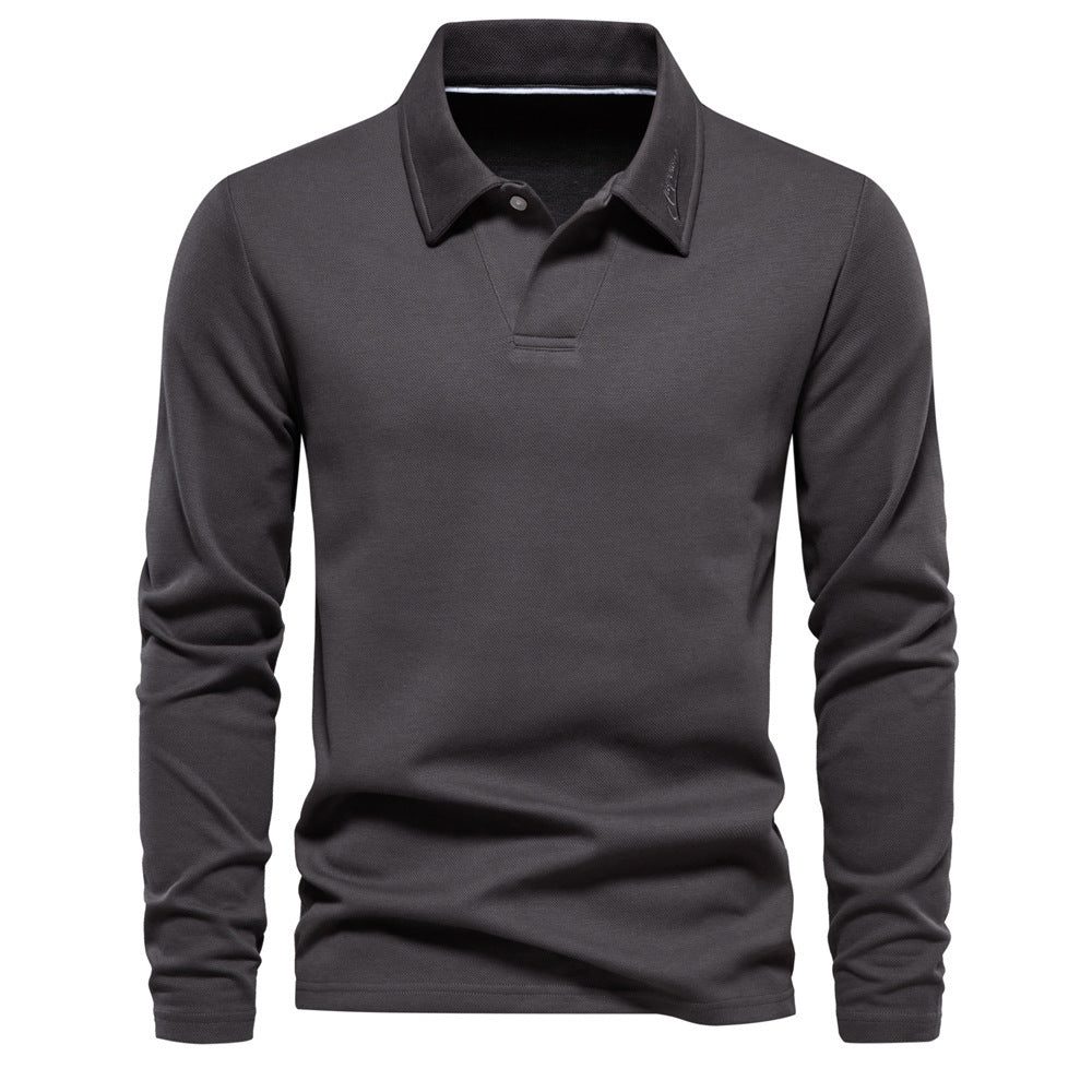 Garry – Polo à Manches Longues pour Hommes en Design Uni
