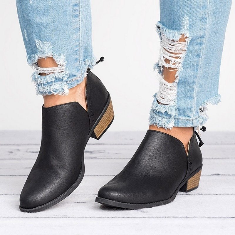 Caroline – Bottines à Talons Hauts Rétro