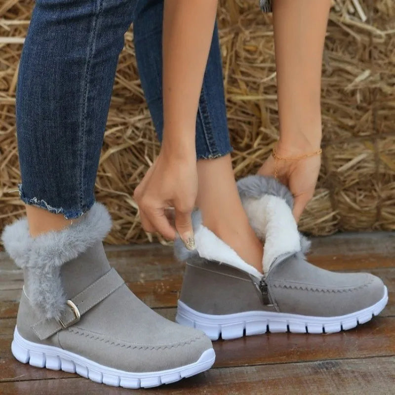 Lily – Bottes d'Hiver Épaisses avec Design à Boucles