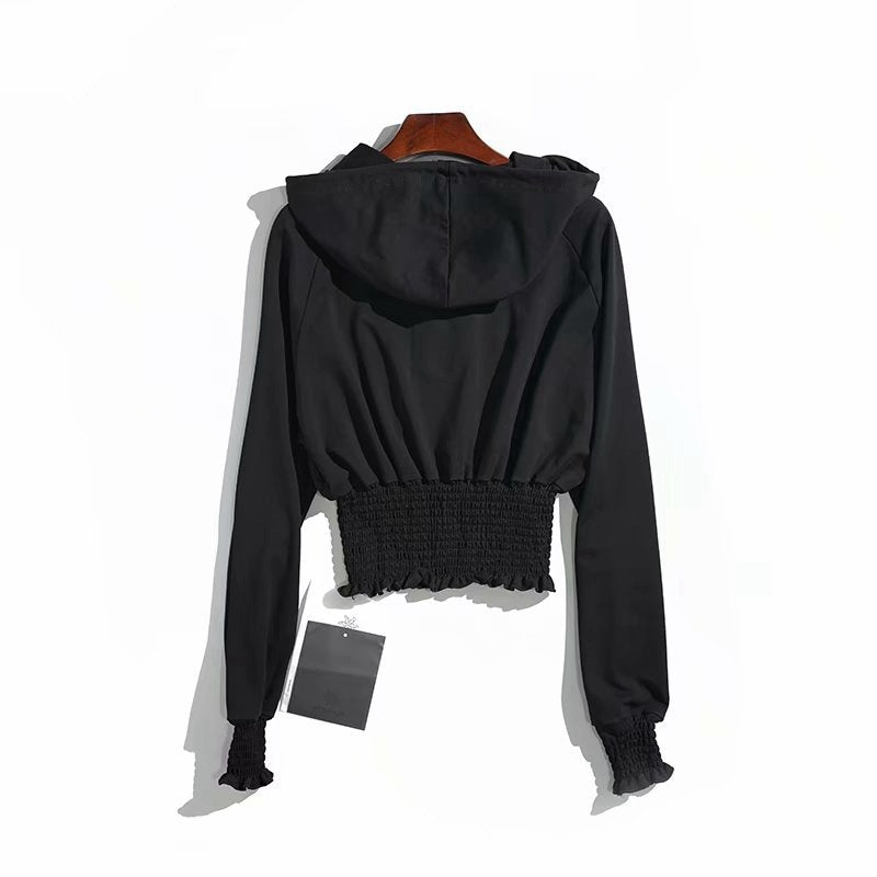 Alison – Hoodie Femme Slim Uni avec Taille Haute