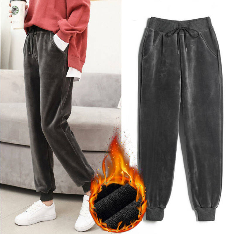 Carol – Harem Pantalon Décontracté Slim en Cachemire Vegan avec Mouton