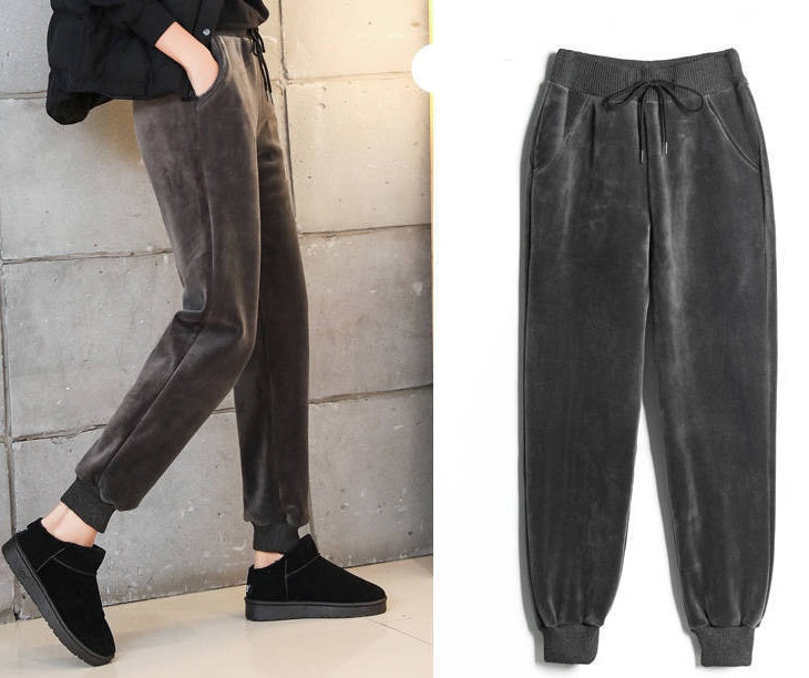 Carol – Harem Pantalon Décontracté Slim en Cachemire Vegan avec Mouton