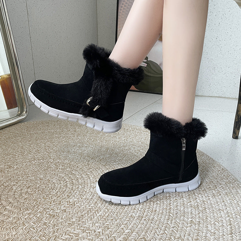 Lily – Bottes d'Hiver Épaisses avec Design à Boucles