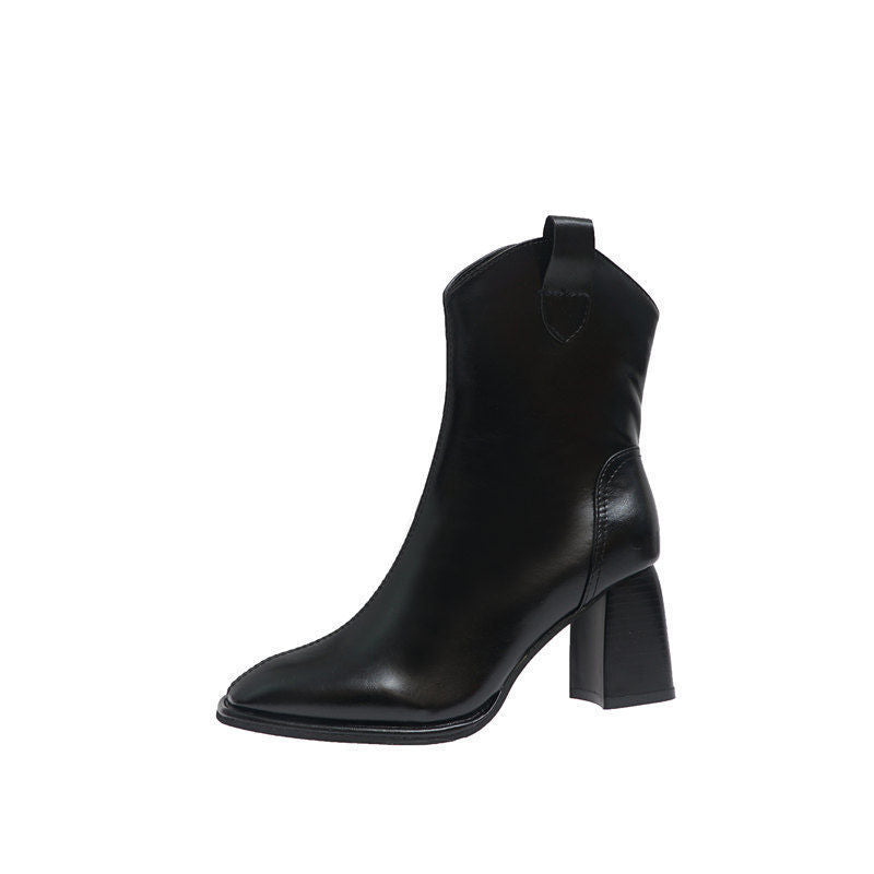 Amy – Bottines à Talons Hauts avec Bout Carré