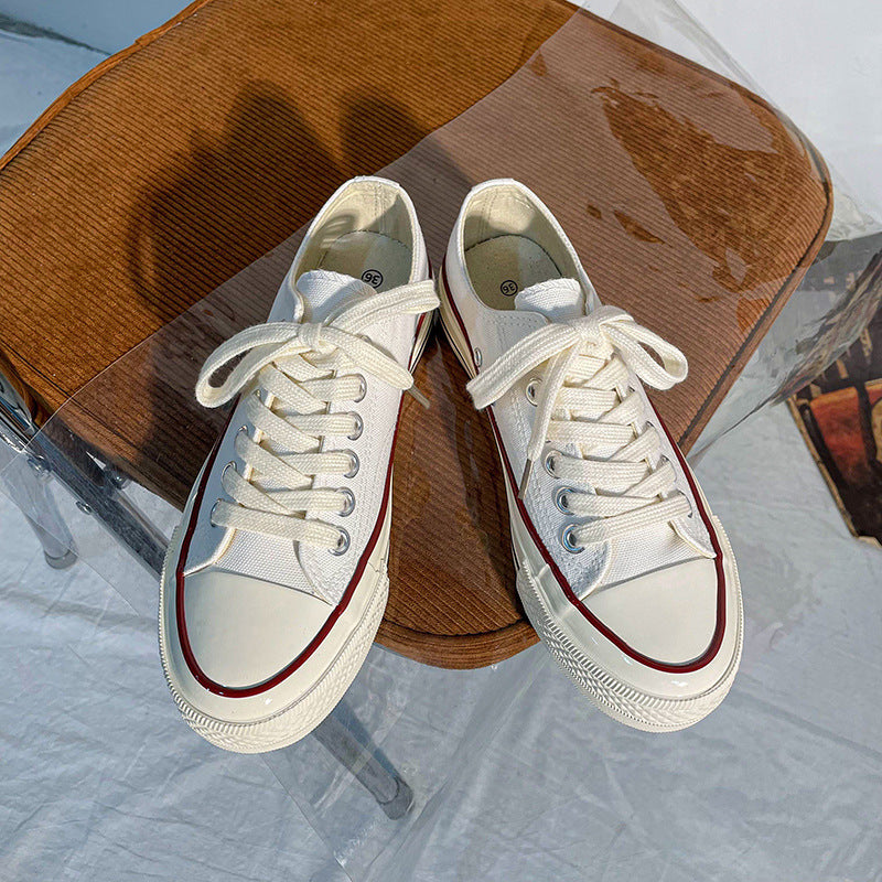Anne – Chaussures basses en toile style années 70 pour femmes