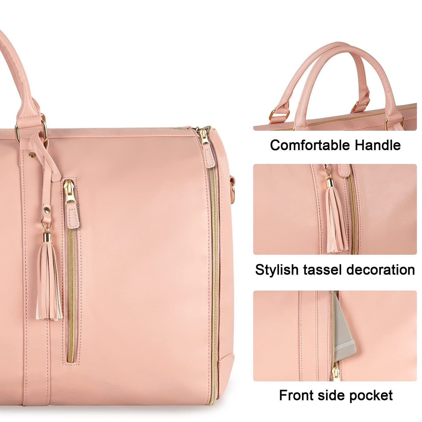 Emma – Grande Capacité Sac de Voyage Duffle pour Femmes, Sac à Costume Pliable, Imperméable