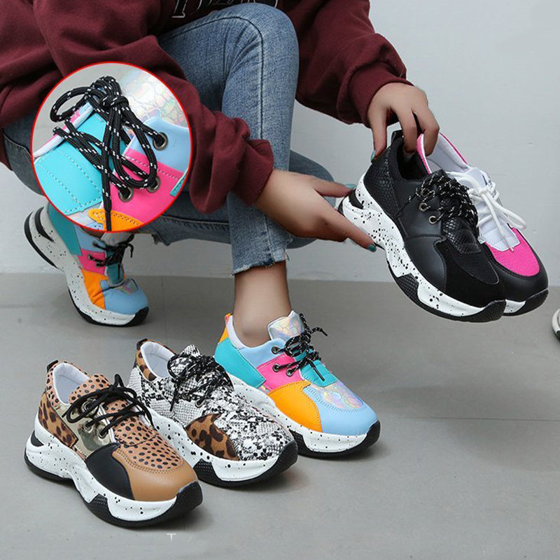 Victoria – Baskets Léopard pour Femme avec Lacets