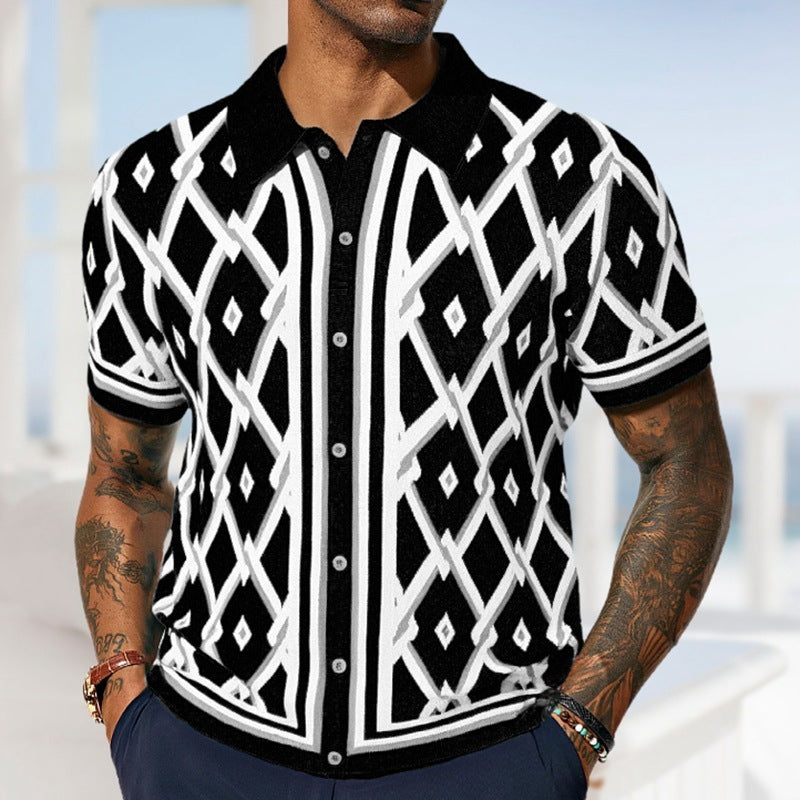 Kelly – Cardigan Jacquard d'Été à Manches Courtes