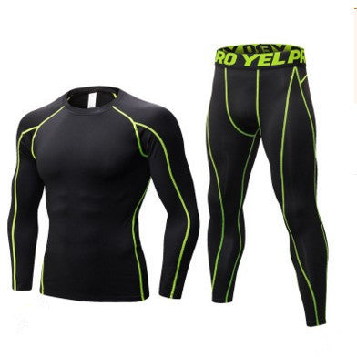 Charlie – Ensemble d'entraînement compressif pour homme avec t-shirt à manches longues et leggings