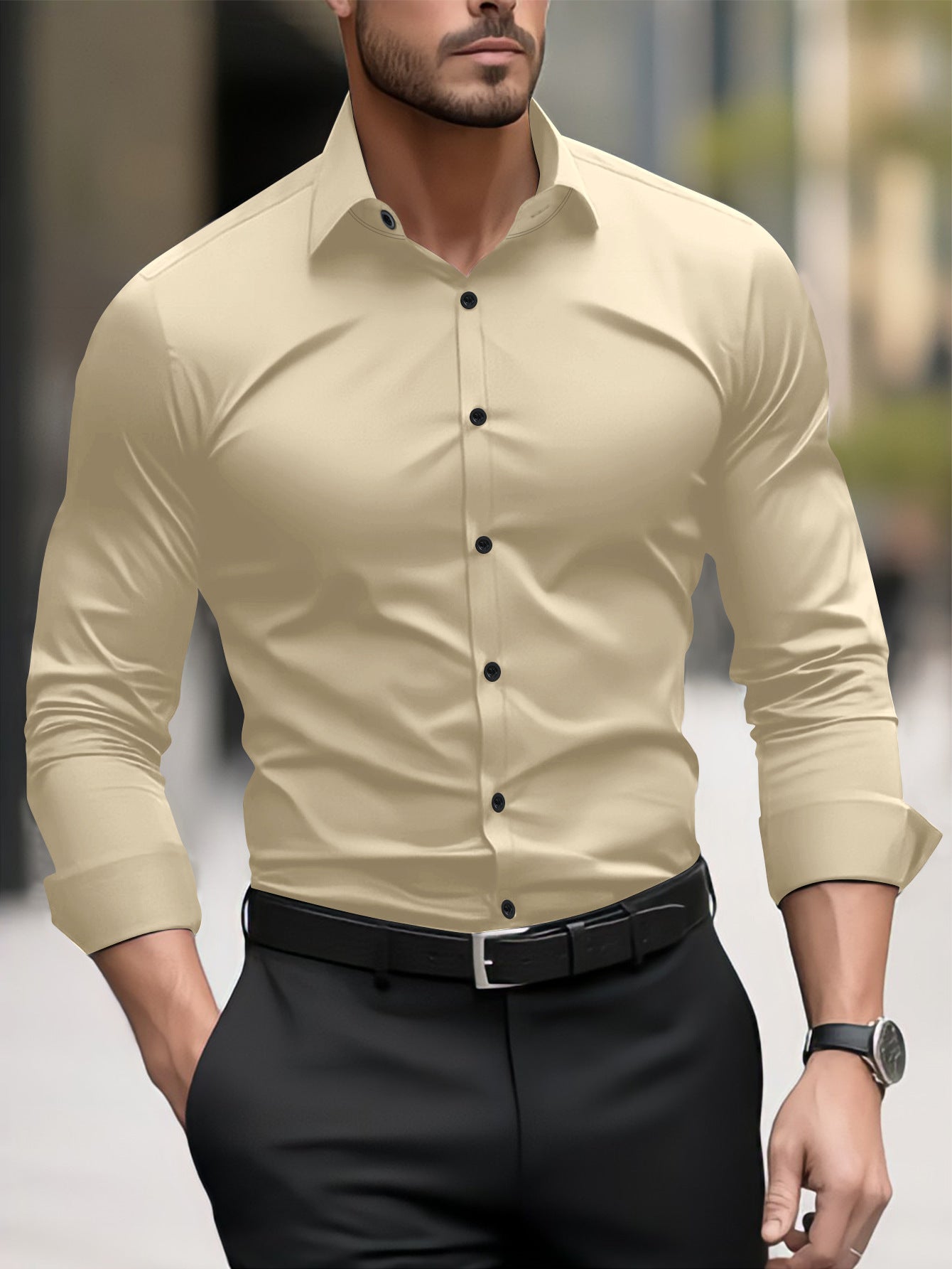 Kirk – Chemise Business-Casual Longue pour Homme