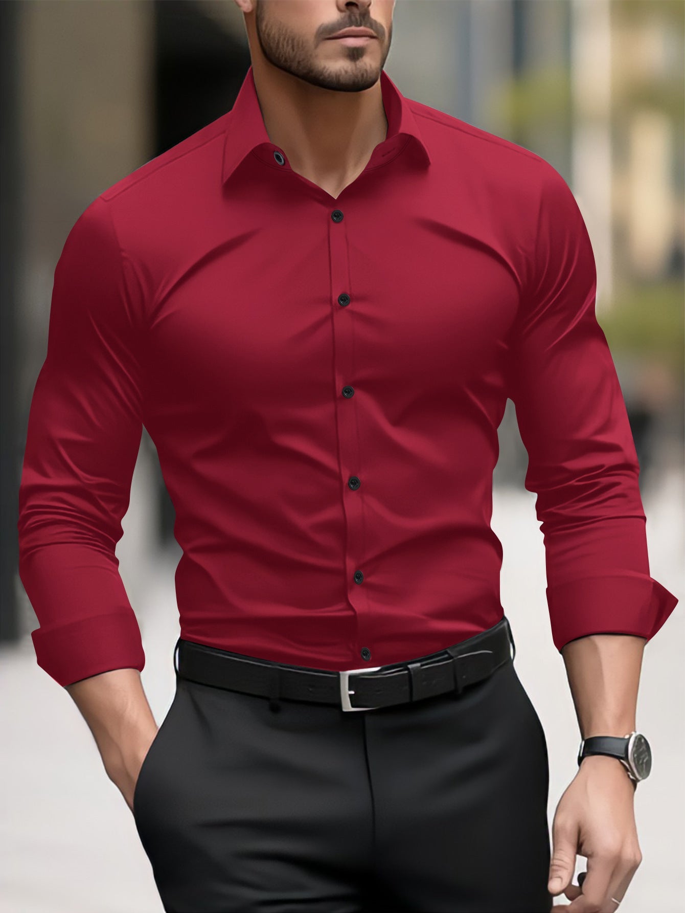 Kirk – Chemise Business-Casual Longue pour Homme