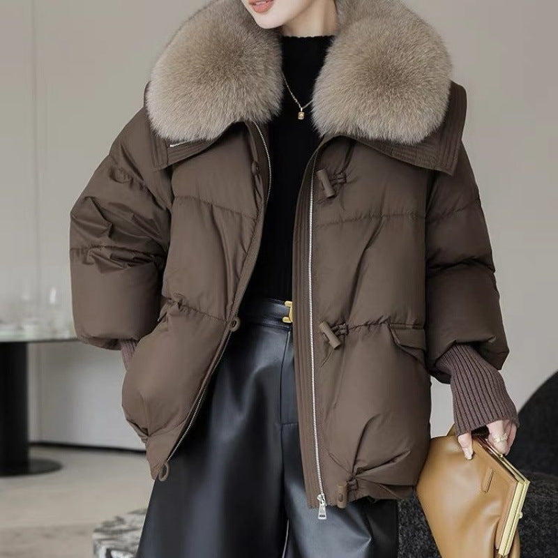 Angela – Veste Courte pour Femme avec Col en Fausse Fourrure
