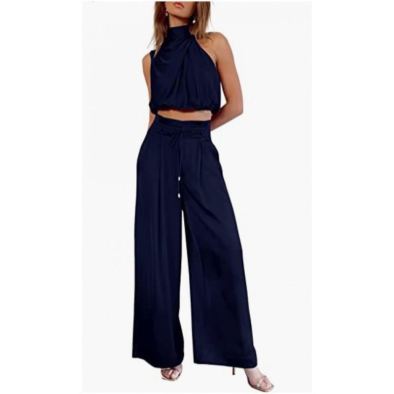 Rose – Ensemble Haut Sans Manches et Pantalon Large