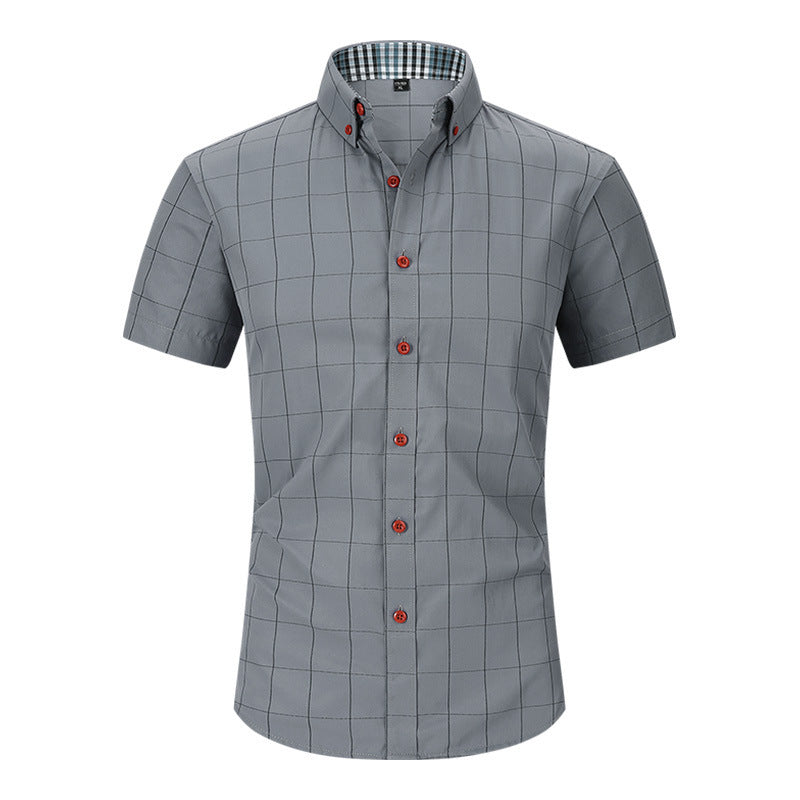 Nathan – Chemise à Carreaux à Manches Courtes Anti-Froissement pour Homme