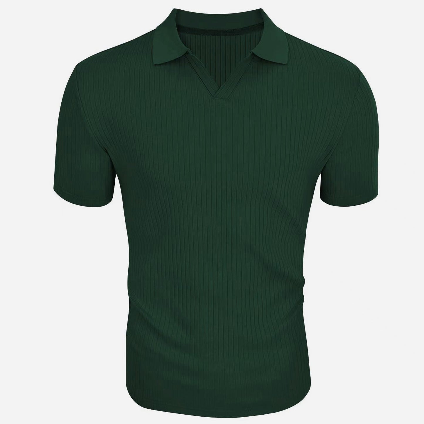Damien – T-shirt à rayures verticales pour hommes avec col en V