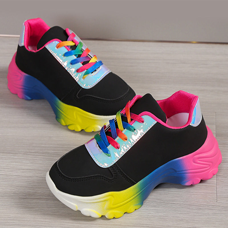 Imogen – Chaussures de Sport pour Femmes Arc-en-Ciel à Semelle Épaisse