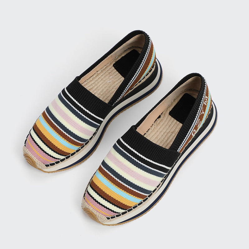 Sophia – Chaussures en Coton et Lin au Style Coréen