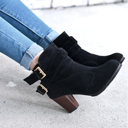 Amy – Chaussures à Talons Hauts Chaudes pour Femmes avec Bottines