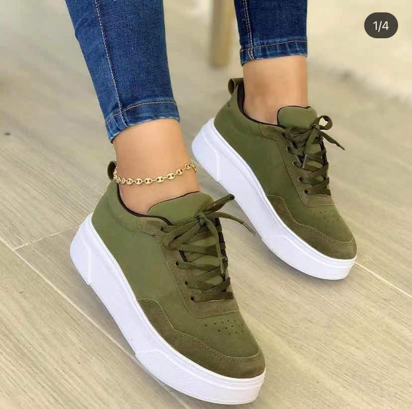 Elizabeth – Chaussures à Lacets pour Femmes en Maille avec Semelle Épaisse