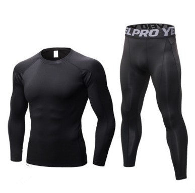 Charlie – Ensemble d'entraînement compressif pour homme avec t-shirt à manches longues et leggings