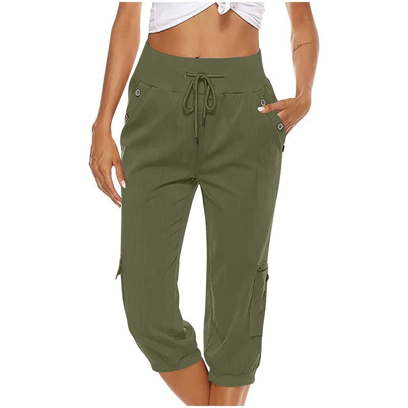 Rachael – Pantalons Cargo en Coton et Lin pour Femmes