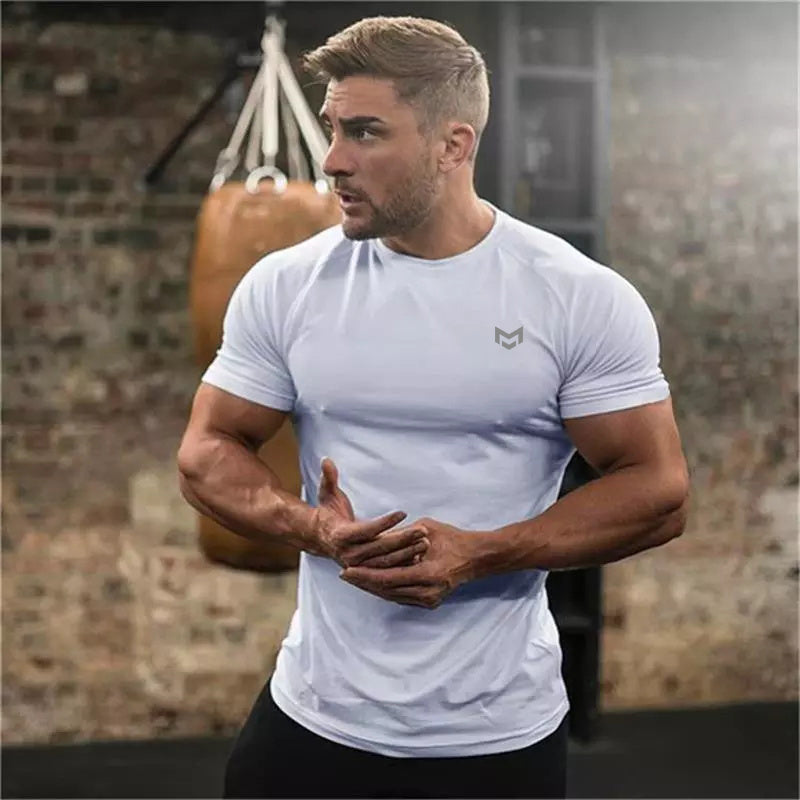Jay – T-shirt de fitness à manches courtes en matériau à séchage rapide pour la course